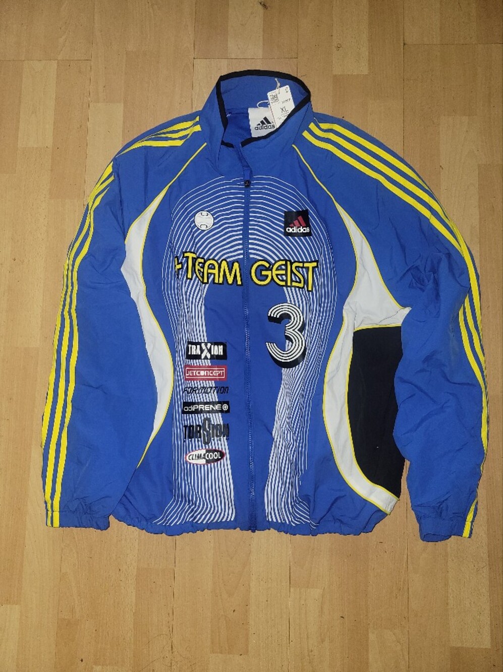 adidas Blue Yellow Team Geist Windbreaker Jacket